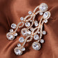 Swarovski Crystal Element Gold Wavy Chandelier Dangle Drop Earrings