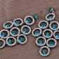 Swarovski Crystal Element Aqua Blue Colored Circle Grape Dangle Earrings
