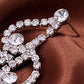 Swarovski Crystal Element Silver Colored Dangle Teardrop Earrings