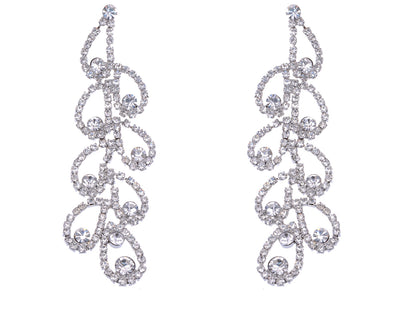 Swarovski Crystal Element Silver Colored Dangle Teardrop Earrings