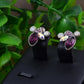 Swarovski Crystal Purple Deep Amethyst Petal Cluster Marquise Earring