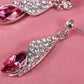 Swarovski Crystal Hot Pink Shell Wrap Dangle Drop Earrings