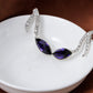 Swarovski Crystal Element Silver Blue Purple Music Eighth Note Dangle Earrings