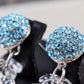 Element Silver Aqua Blue Sphere Cluster Dangle Drop Earrings
