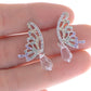 Swarovski Crystal Element Silver Pastel Butterfly Stud Earrings
