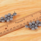 Swarovski Crystal Gun Grey Pearl Grape Cluster Flower Stem Dangle Earrings