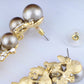 Swarovski Crystal Dangling Chandelier Black Pearl Vine Leaves Earrings