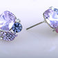 Swarovski Crystal Element Silver Purple Peaceful Dove Stud Earrings