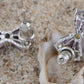 Swarovski Crystal Element Silver Purple Vertical Bow Ribbon Tie Stud Earrings
