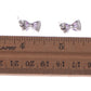 Swarovski Crystal Element Silver Purple Vertical Bow Ribbon Tie Stud Earrings