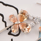 Swarovski Crystal Element Silver Topaz Colored Butterfly Insect Dangle Earrings