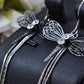 Swarovski Crystal Element Silver Black Dragonfly Long Fish Hook Dangle Drop Earrings