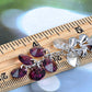 Swarovski Crystal Element Silver Amethyst Purple Colored Circle Teardrop Dangle Earrings