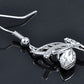 Swarovski Crystal Element Silver Colored Butterfly Fish Hook Dangle Earrings