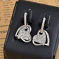Swarovski Crystal Element Silver Love Heart Dangle Earrings