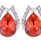 Swarovski Crystal Element Silver Topaz Colored Love Heart Spade Stud Earrings