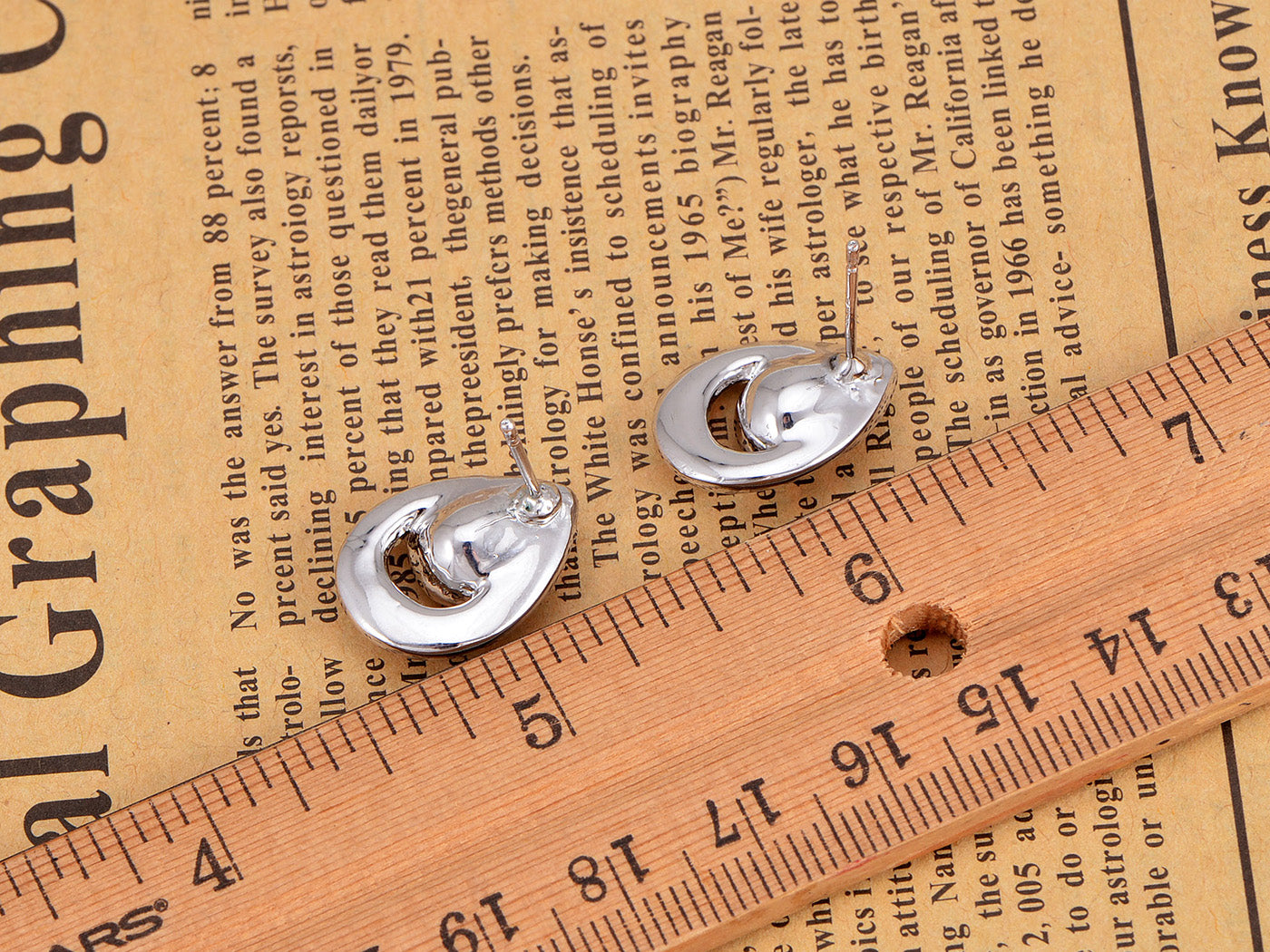 Swarovski Crystal Element Silver Colored Teardrop Stud Earrings