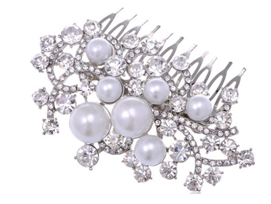 Luxurious Pearl And Encrusted Formal Wear Hair Clip