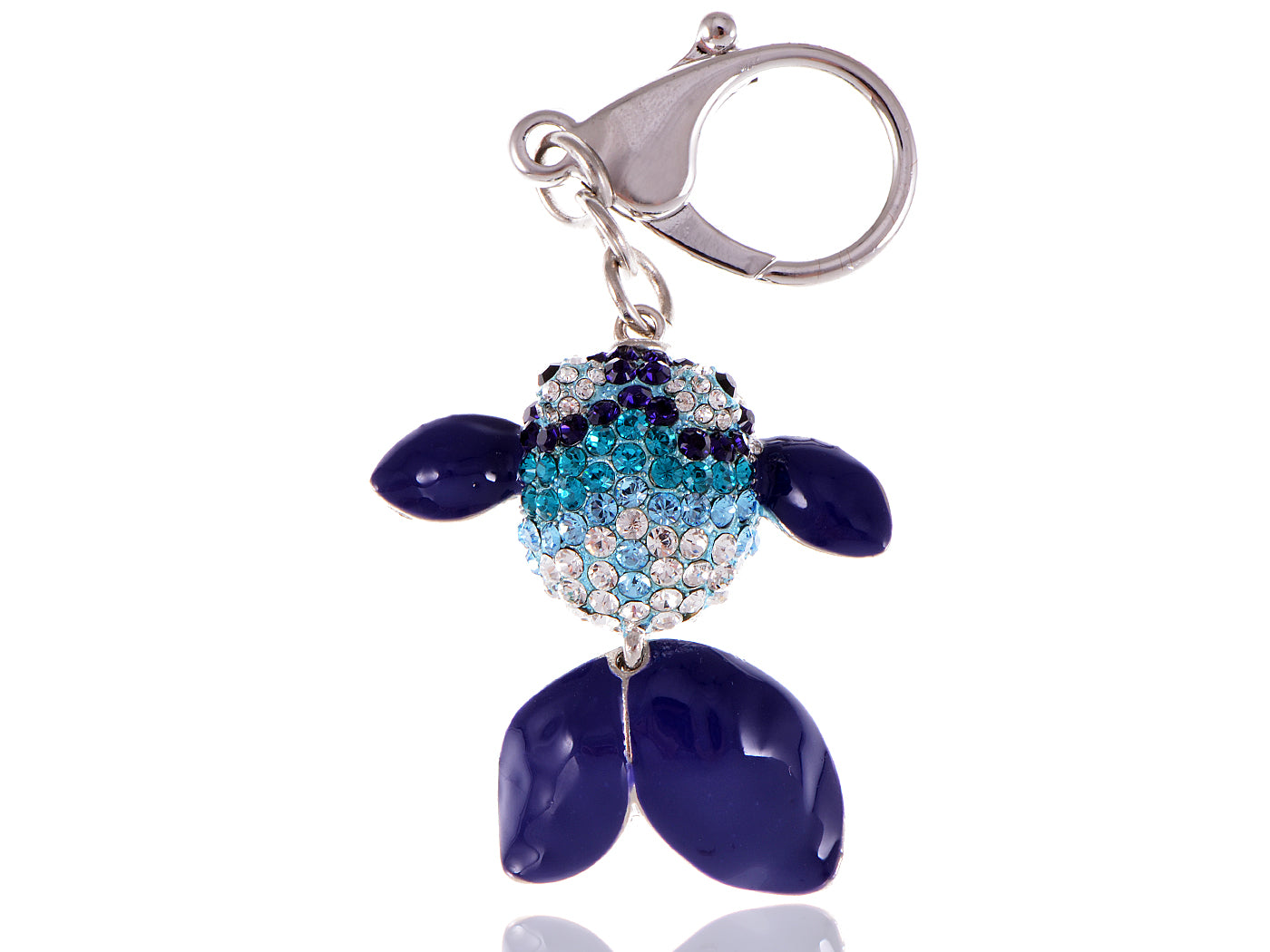 Swarovski Crystal Enamel Blue Cartoon Jumping Flipper Fish