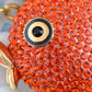 Swarovski Crystal Fire Opal Angel Piranha Fish Keychain