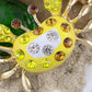 Swarovski Crystal Golden Tone Crab Shaped Pendant Keychain
