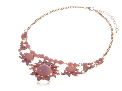 Pink Accented Clustered Chain Necklace