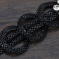 Black Circle Loop Chain Dangle Tassel Flower Necklace