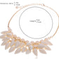 Shell Like Tooth Cluster Dangling Gold Collar Bib Statement Necklace