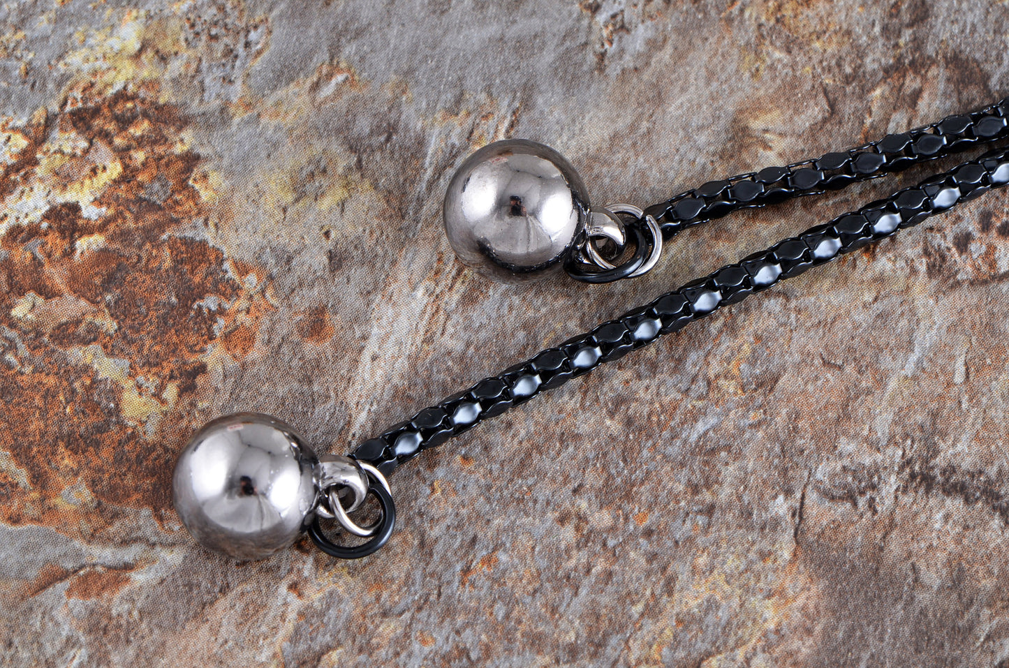Black Chain Flower Trio Tassel Trend Jewelry Necklace