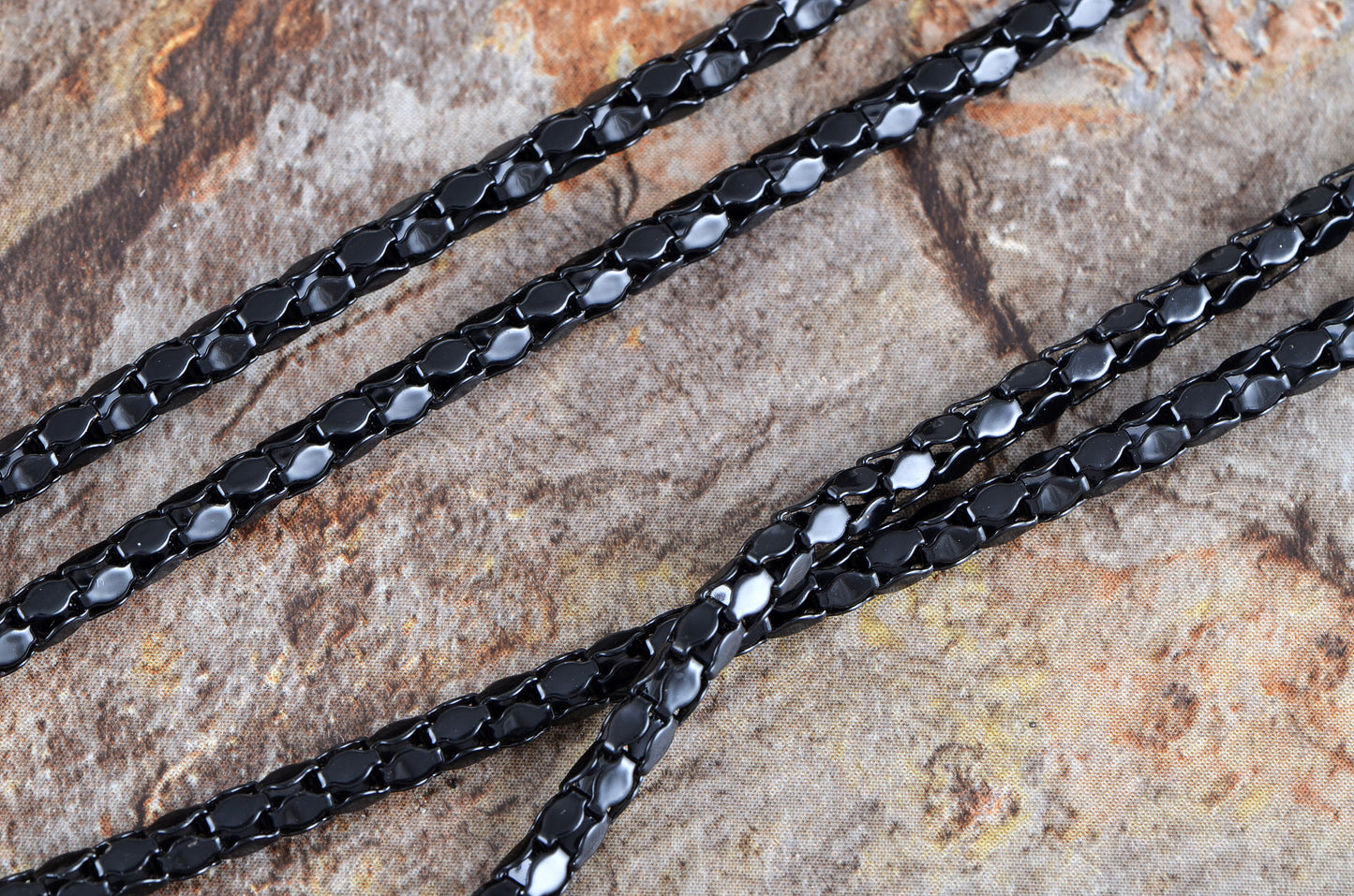 Black Chain Flower Trio Tassel Trend Jewelry Necklace