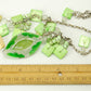 Artsy Lime Neon Green Shell Bits Parts Chain Dangle Necklace