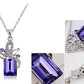Amethyst Purple Box Present Gift Pendant Necklace