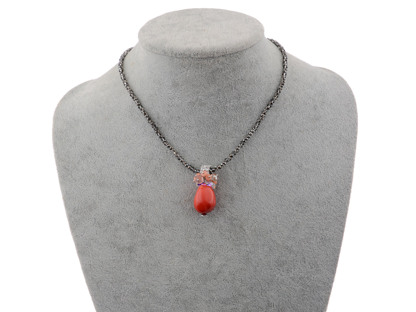 Swarovski Crystal Blood Orange Pouch Amulet Pendant Necklace