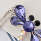 Swarovski Crystal Amethyst Purple Ab Cartoon Dragonfly Bug Pendant Necklace