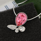 Swarovski Crystal Pink Fuchsia Abstract Butterfly Pendant Necklace
