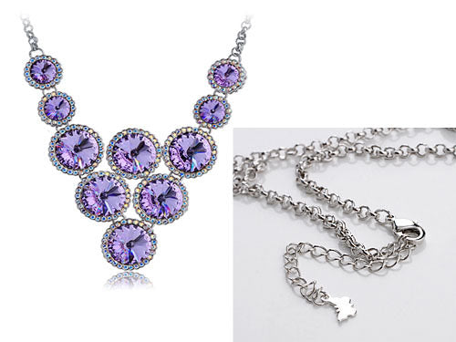 Lavender Evening Chandelier Tribal Circle Shape V Bib Necklace
