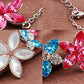 Swarovski Crystal Tropical Hibiscus Flower Lei Crest Collar Necklace