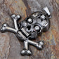 Stainless Steel Gun Cross Bones Skull Necklace Pendant