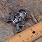 Stainless Steel Gun Cross Bones Skull Necklace Pendant