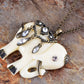 Vintage Cream Ivory Indian Elephant Art Pendant Necklace