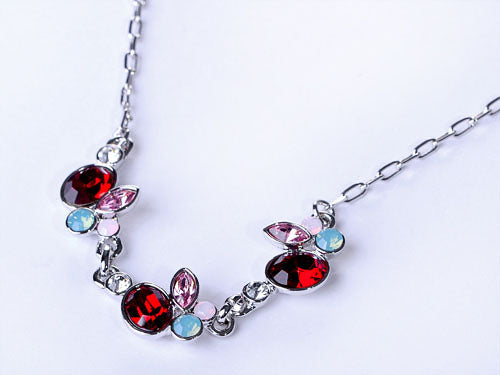Petite Ruby Red Lite Rose Pink Apple Fruit Necklace