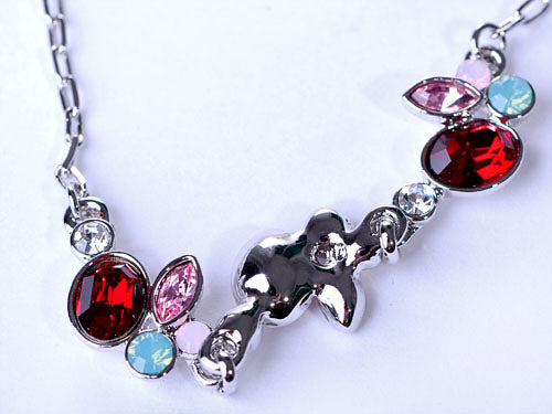 Petite Ruby Red Lite Rose Pink Apple Fruit Necklace