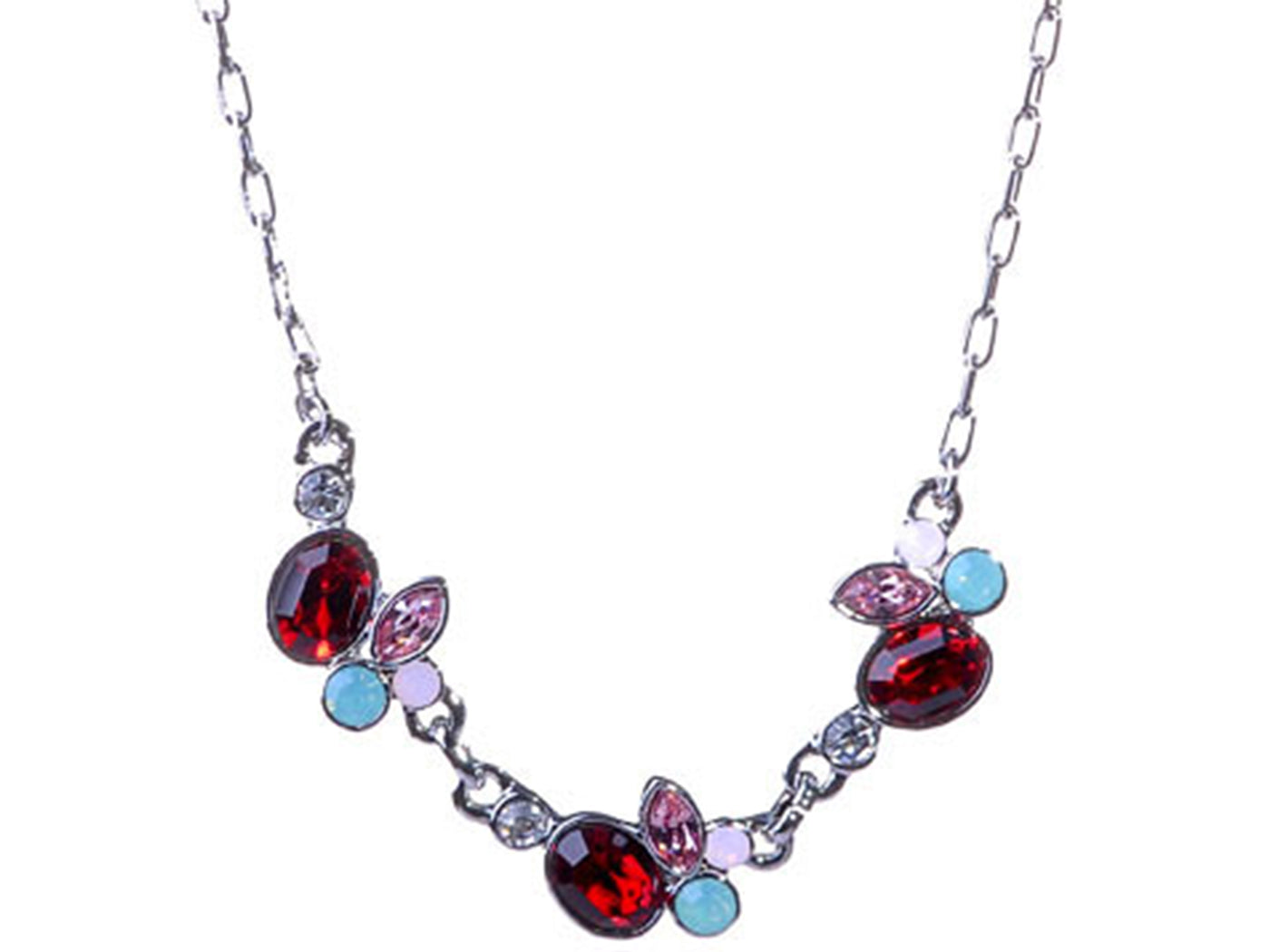 Petite Ruby Red Lite Rose Pink Apple Fruit Necklace