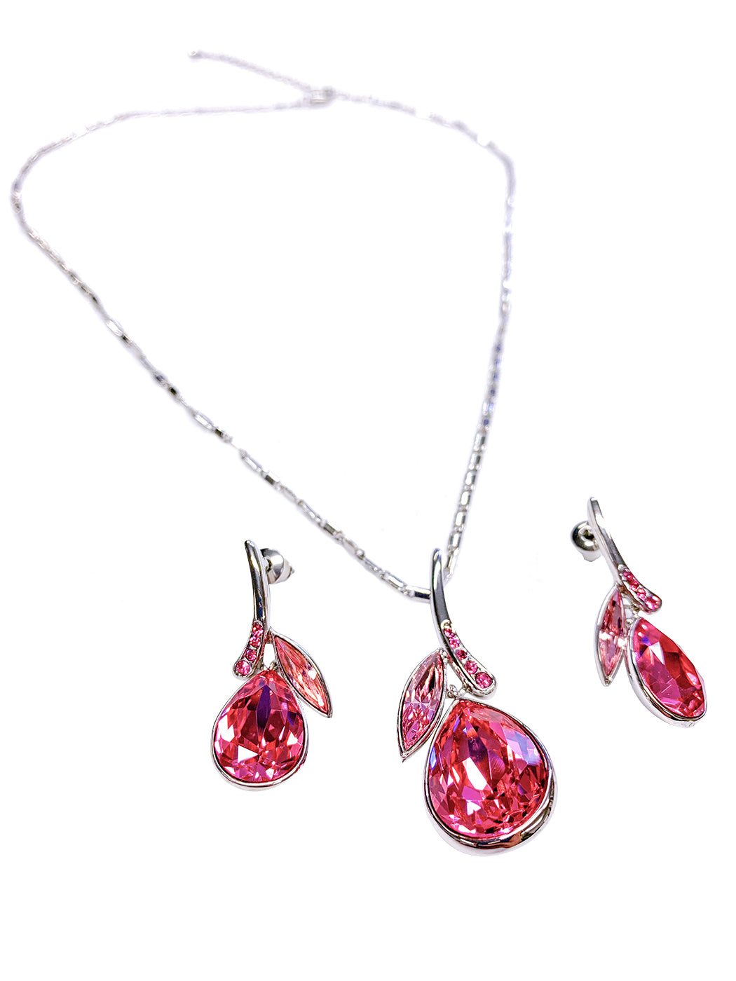 Buy Silver Necklace & Earrings With Red Stones Infused In An Swarovski  Finish KALKI Fashion India