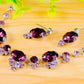 Swarovski Crystal Silver Purple Victorian Grape Necklace Earrings Set