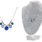 Swarovski Crystal Blue Milk Opal Zircon Bead Spotlights Dangle Necklace Jewelry