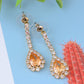 Swarovski Crystal June Topaz Loop Flower Dangle Earring Necklace Set