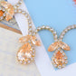 Swarovski Crystal June Topaz Loop Flower Dangle Earring Necklace Set