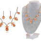 Swarovski Crystal Topaz Star Night Flower Dangle Earring Necklace Set