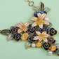 Stargazer Lily Flower Hand Painted Pearl Bead Necklace Earring Set